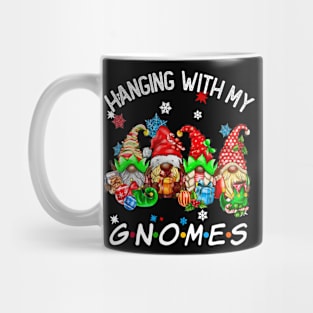 Funny Christmas Gnome Hanging With My Gnomies Family Pajamas Mug